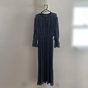 결혼식 파티 다크 그레이 맥시 드레스 레이스 플리츠