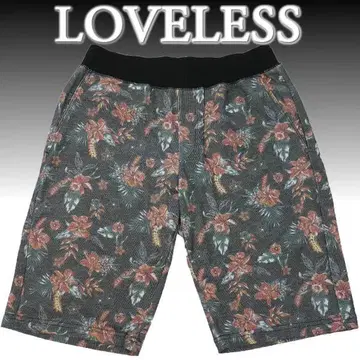 러브리스 LOVELESS 숏 팬츠 하프 팬츠 그린 블랙 블랙 보타니컬