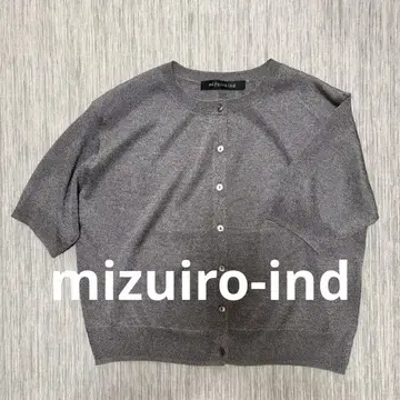 mizuiro ind 크루넥 라메 믹스 가디건 1-220027