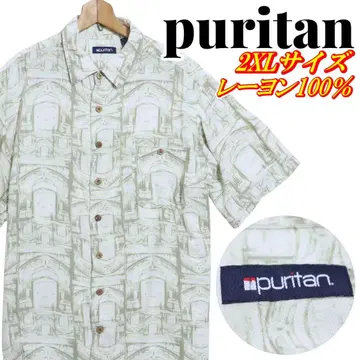 puritan 퓨리탄 올 패턴 아트 패턴 레이온 셔츠 2XL 사이즈