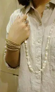 새상품 CHAN LUU White Mix Necklace