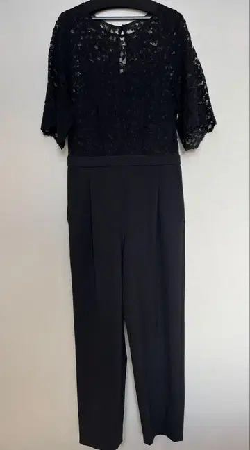 블랙 레이스 소매 올인원