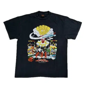 11494 Green Day 90s 반팔 락 티셔츠 양면 프린트 XL