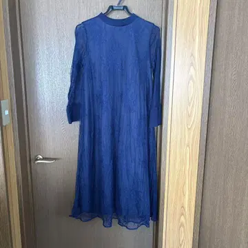 네이비 레이스 롱 원피스 긴팔