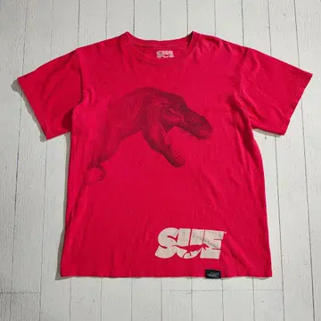 SUE 2008 시카고 자연 박물관 공룡 사진 티셔츠 레드 M