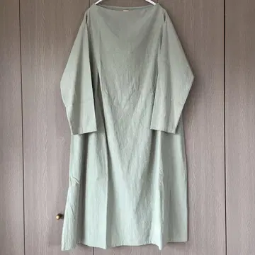 택 포함 새상품 Pastel Leaf 면100% 롱 원피스 그린