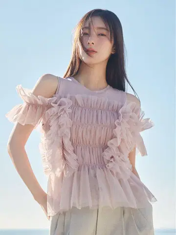 FRAY I.D 튤 콤비 2way 상의 핑크