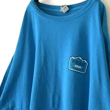 길단 PEAK 2020 티셔츠 2XL 라이트 블루 스카이블루 구제 의류