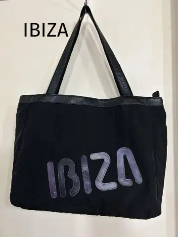 이비자 IBIZA 로고 블랙 토트백