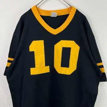 00s USA 구제 의류 링거 넥 풋볼 티셔츠 블랙