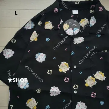 치이카와 (먼작귀) 올 패턴 반팔 셔츠 알로하 나비 L