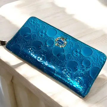 ANNA SUI 장지갑 라운드 지퍼 가라쿠시아 터콰이즈 블루