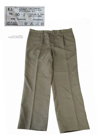 00s 유로 밀리터리 이탈리아 군 구제 의류 턱 팬츠 XL 상당 카키