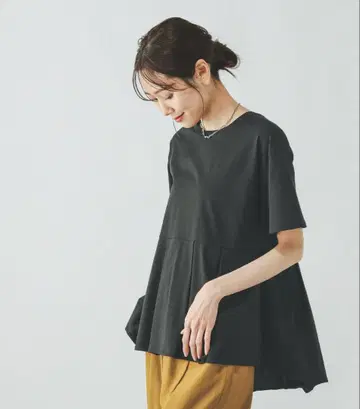 GLOBAL WORK 쾌적한 페플럼 풀오버 반팔/289382