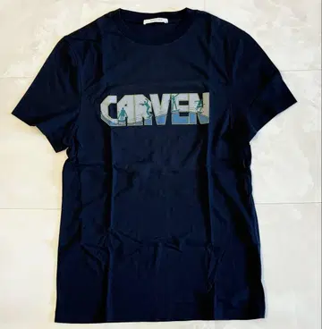 CARVEN 네이비 로고 프린트 티셔츠 S