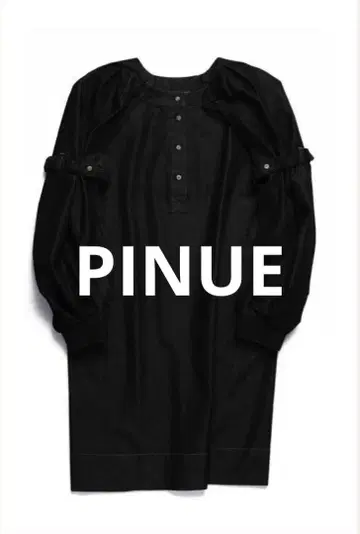 PINUE 벨트 슬리브 원피스 (DENIM)