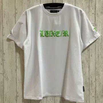 LUXE/R 하이 메쉬 프린트 코드 자수 반팔 티셔츠