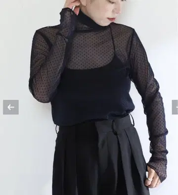 미사용에 가까운 VERMEIL par iena 도트 플로키 튤 풀오버