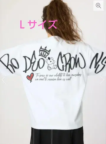 로데오 크라운 bear Logo 티셔츠 화이트 L 사이즈 유니섹스