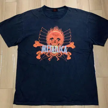 METALLICA 메탈리카 PUSHEAD 싱글 스티치 반 티 페이드