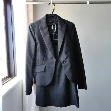 스트라이프 비즈니스 정장 상하의 여성용 9호 블랙