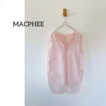 MACPHEE 맥피 린넨 스키퍼 블라우스 슬리브리스 36