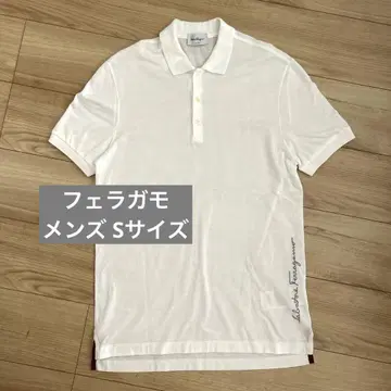 페라가모 피케 셔츠 남성용 S 사이즈 화이트