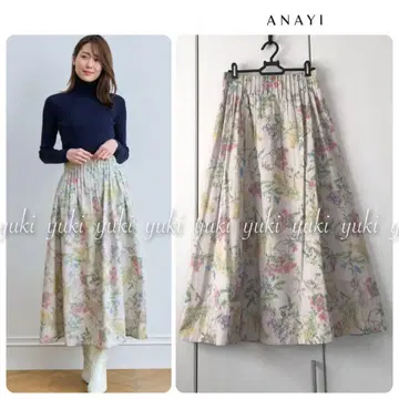 ANAYI 호그시 플라워 턱 스커트 36