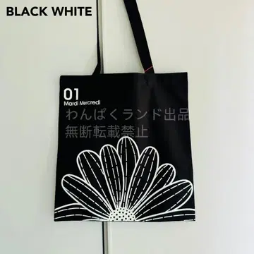 마르디 메크르디 블랙 토트백 꽃무늬 디자인