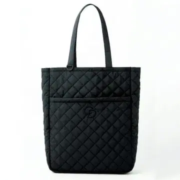 COCO DEAL 로고 자수 덕질 퀼팅 토트백 BLACK