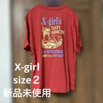 X-girl's 티셔츠 빨간색
