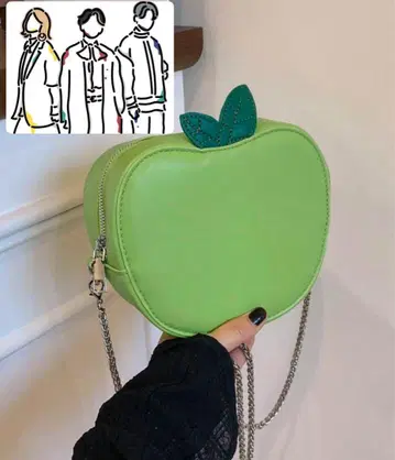 파랑 사과형 숄더백 미세스 그린 애플