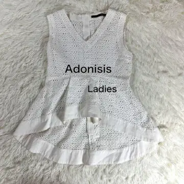 Adonisis 슬리브리스 V 넥 코튼 레이스 탑 F 여성용