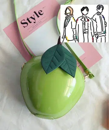 파랑 사과형 숄더백 미세스 그린 애플