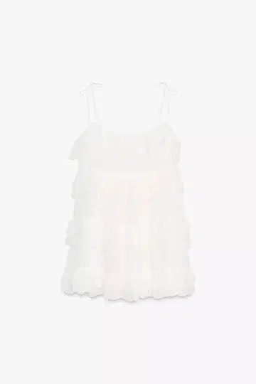 자라 프릴 자수 숏 원피스