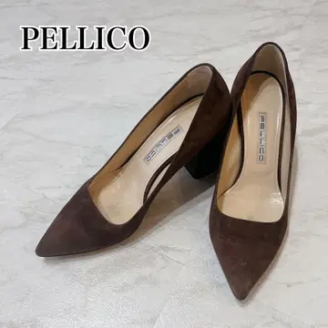 펠리코 PELLICO 스웨이드 펌프스 37 23cm 브라운