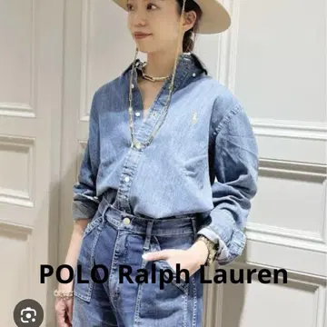 폴로 랄프 로렌 데님 버튼 다운 셔츠 여성용 XL