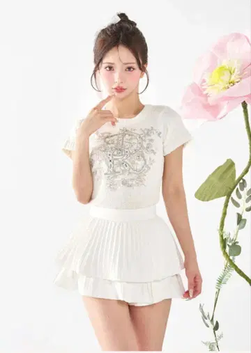 Darich 다리치 DR 비쥬 플라워 니트 탑
