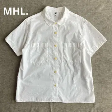 마가렛 호웰 MHL. 코튼 린넨 둥근 카라 반팔 셔츠 화이트 화이트 1
