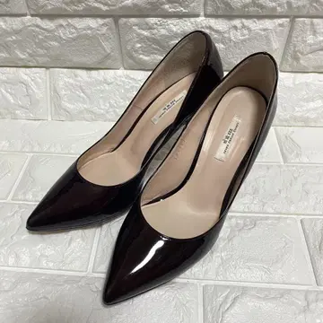 다크 와인 보르도 에나멜 스틸레토 하이힐