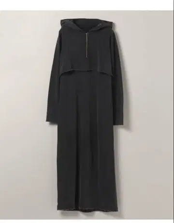 새상품급 지나시스 하프 지퍼 후드티 원피스 블랙