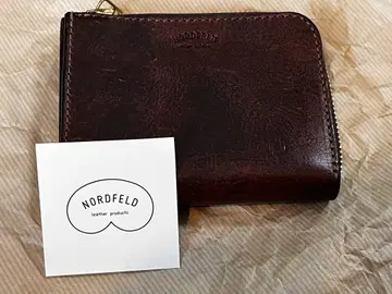 NORDFELD 노르드펠드 아코디언 주름 바닥 숏 지갑 초코