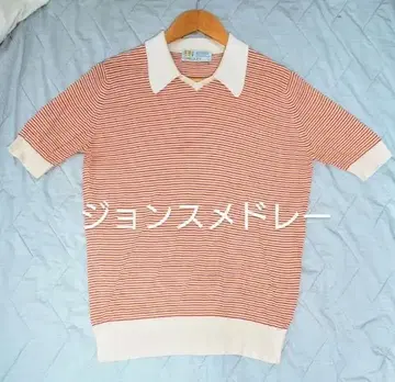 SMEDLEY 반팔 니트 XS 오렌지 스트라이프