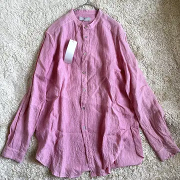 미사용 amachi 아마치 긴팔 셔츠 린넨 핑크 L~XL