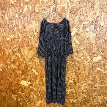 Kastane 카스타네 롱 원피스 플레어 올 패턴 레이온 블랙