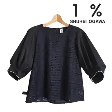 1% SHUHEI OGAWA 네이비 벌룬 소매 상의