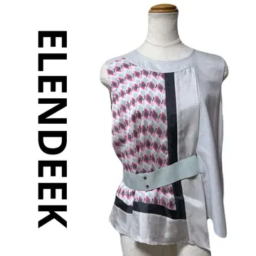 새상품급 ELENDEEK 엘렌딕 슬리브리스 블라우스 그레이 핑크