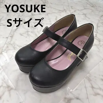 요스케 yosuke 통굽 스트랩 펌프스 블랙 핑크 S 사이즈