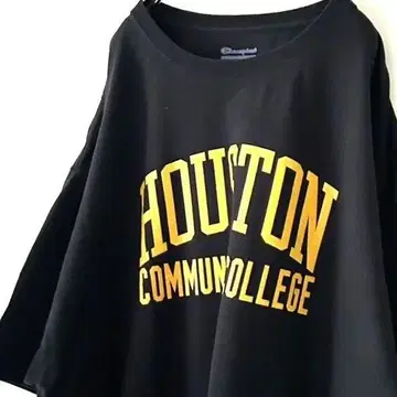 챔피온 휴스턴 칼리지 대학 티셔츠 2XL 블랙 구제 의류