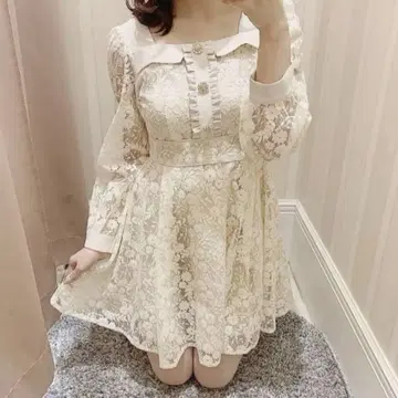 evelyn 레이스 비쥬 op 원피스 아이보리 에블린